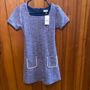 Stylish Blue Tweed Kids Dress